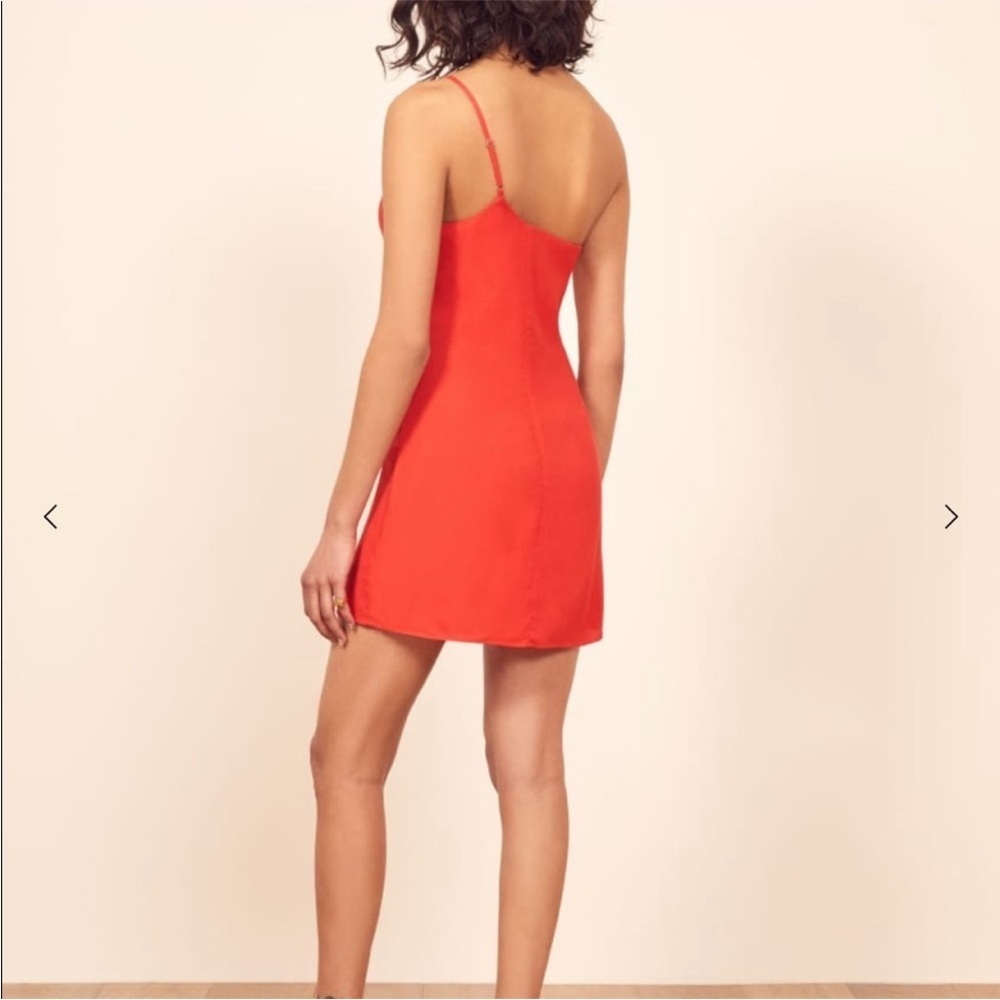 Reformation Madison One-Shoulder Mini Dress Red Hot Day XS EUC - Picture 6 of 6